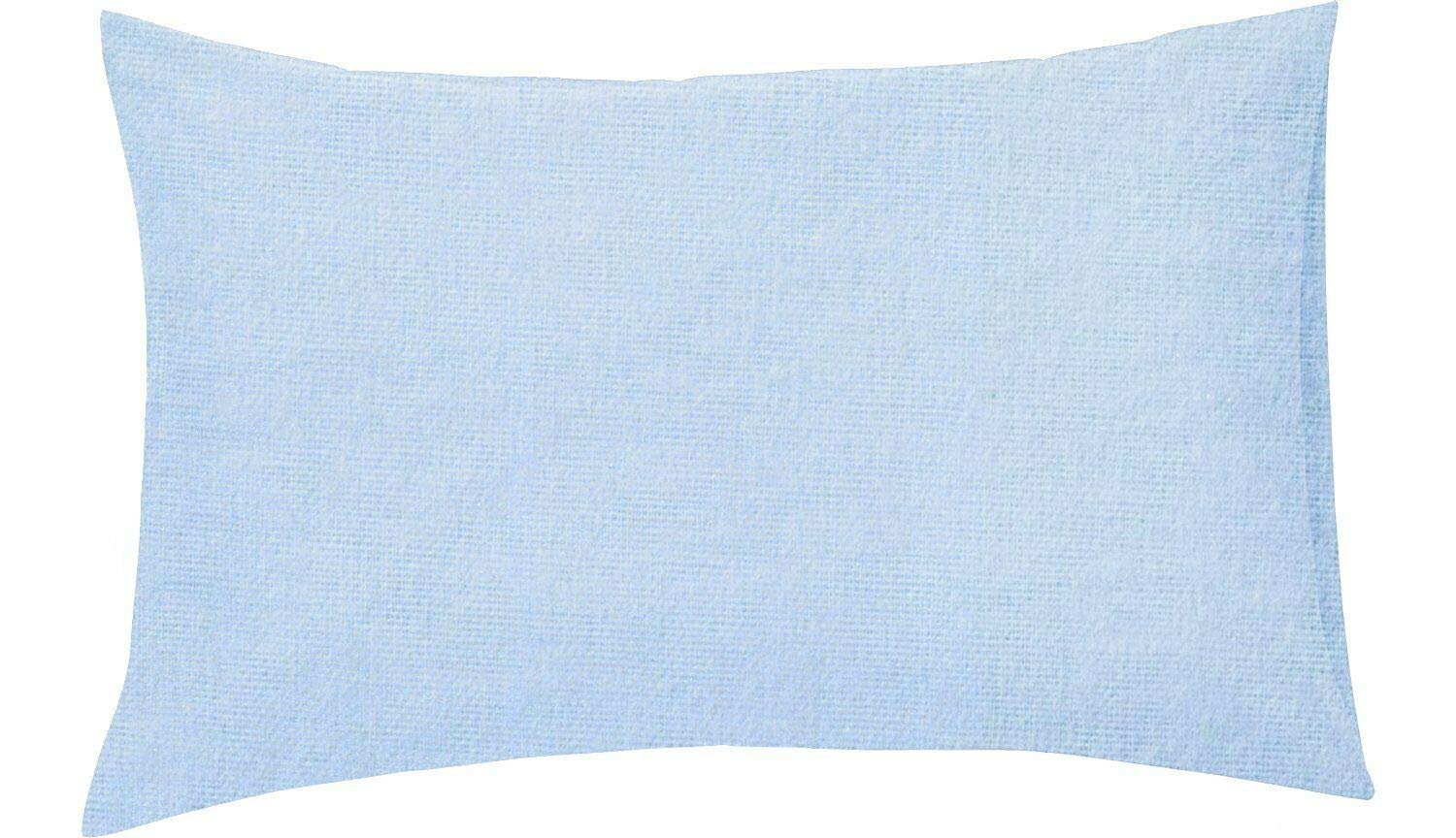 R&Z 100% Cotton Flannelette Pillow Pair Cases 48x75 cm (Blue, Pillow Case 48x75cm)