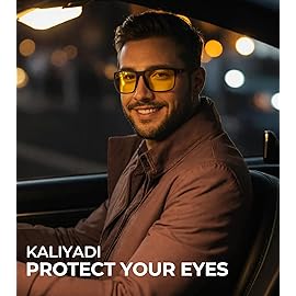 KALIYADI Night-Vision Glasses-for-Men Anti-Glare Night-Driving-Glasses: Lightweight Classic Night Driving glasses for Men
