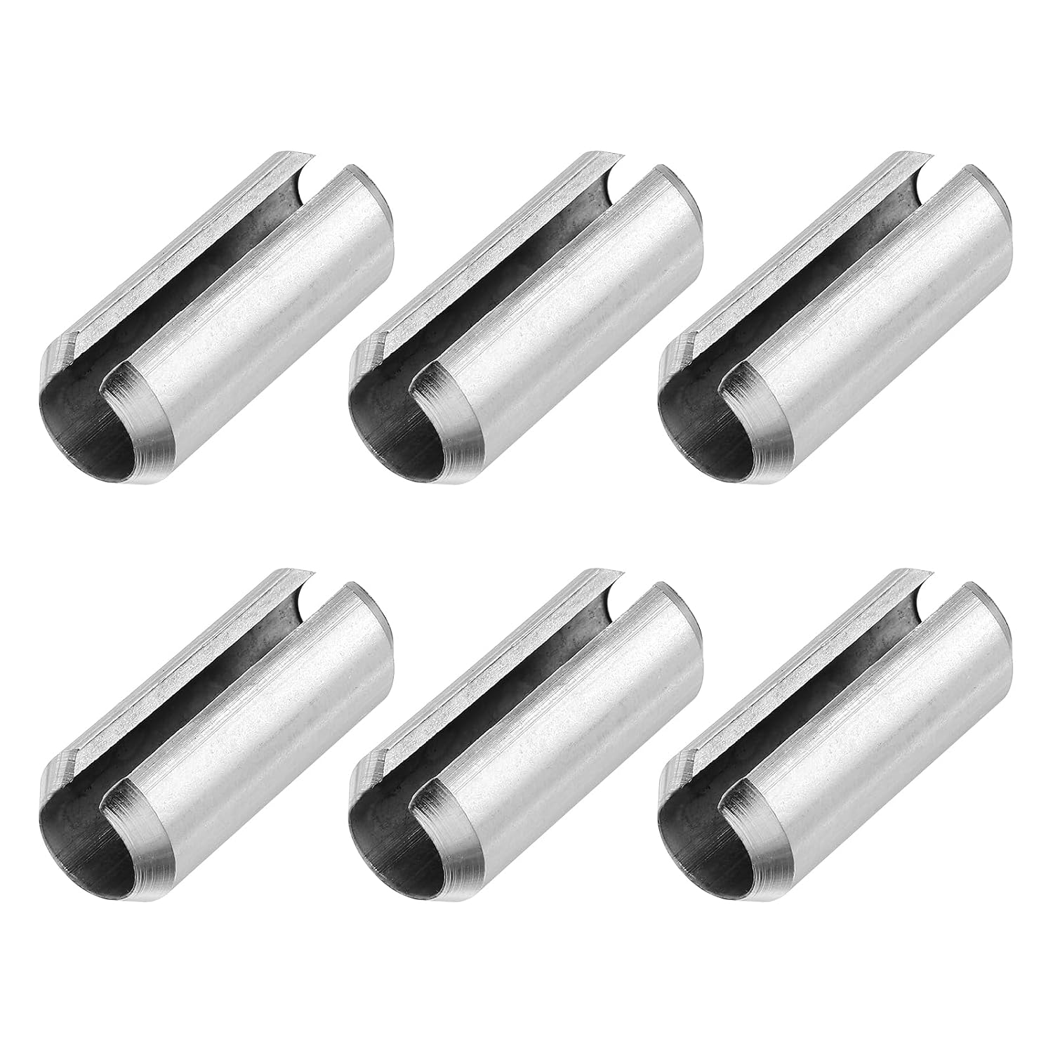 MECCANIXITY 60Pcs Slotted Split Roll Pins 1/10 Inch(2.5mm) Dia. 1 Inch(25mm) Length Steel Spring Tension Expansion Dowels for Secure Fastening, Silver