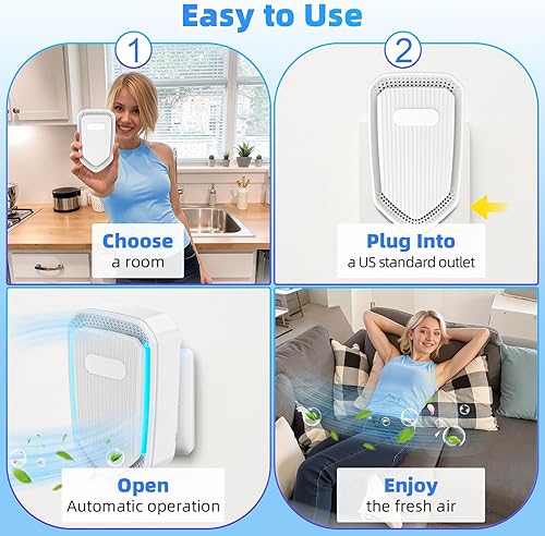 Miniatura 6 de Purificador de aire enchufable, paquete de 8 ionizadores de aire para el hogar, ambientador portátil de iones negativos, purificadores de aire