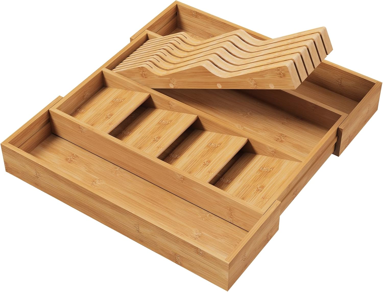 kiplant Bamboo Kitchen Drawer Organizer, Expandable
