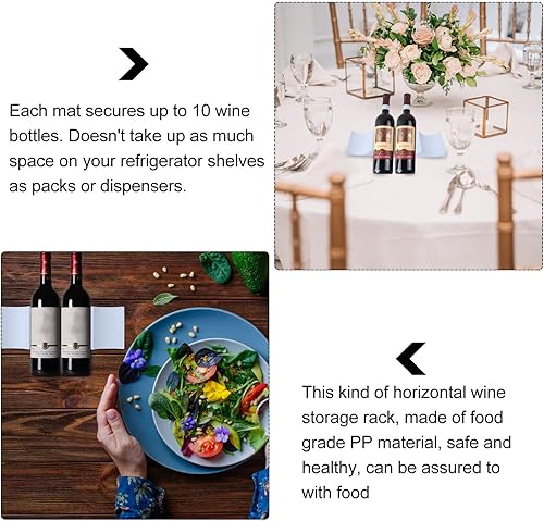 Miniatura 5 de BESTONZON Estante de vino de estilo europeo para encimera, tapete de plástico para botellas de vino, fácil apilador, estante de almacenamiento para