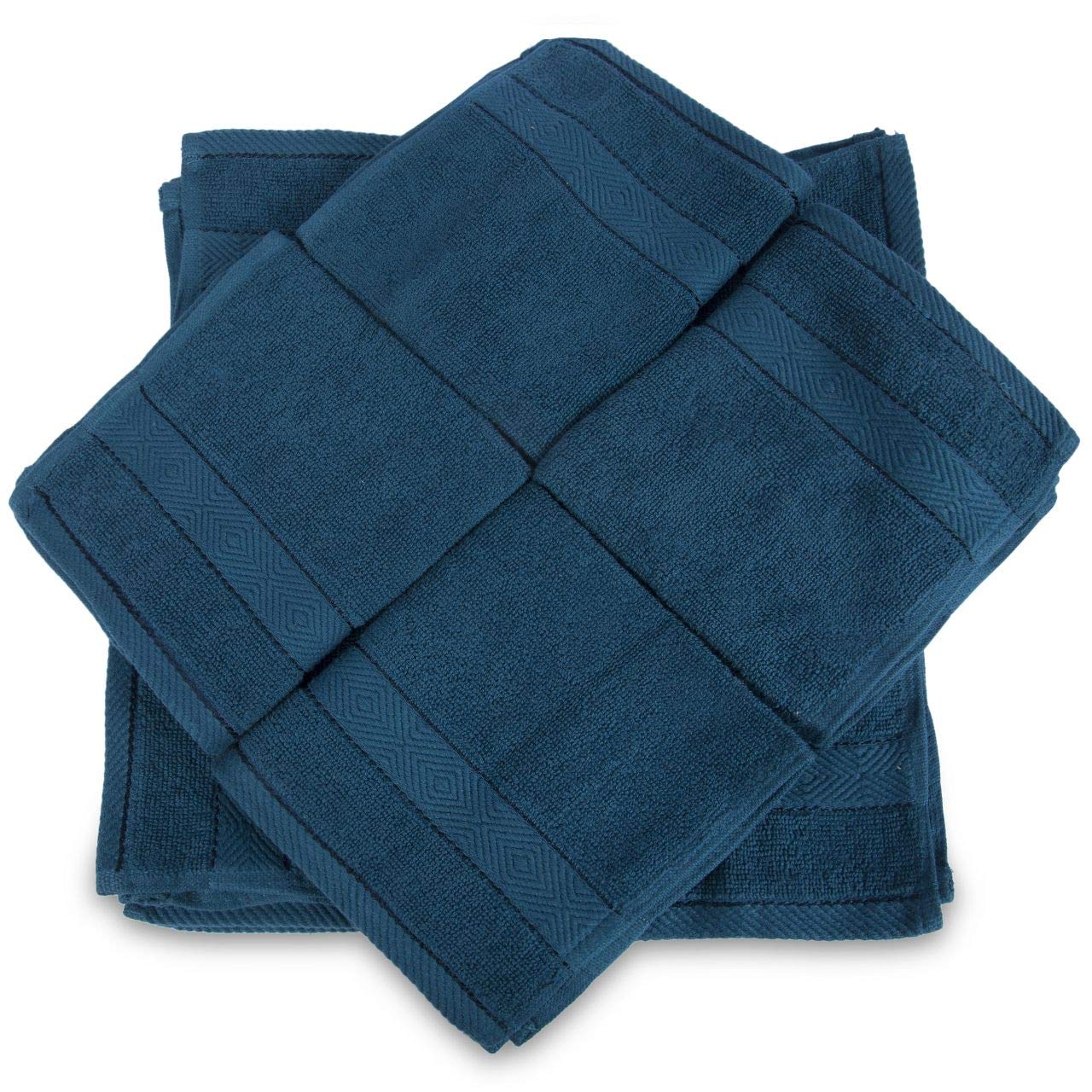 Divine Overseas Double Ply Cotton Yarn, Soft, Extra Absorbent & Durable, Quick-Dry Face Towel Set (Pack of 12, Teal Green) 1