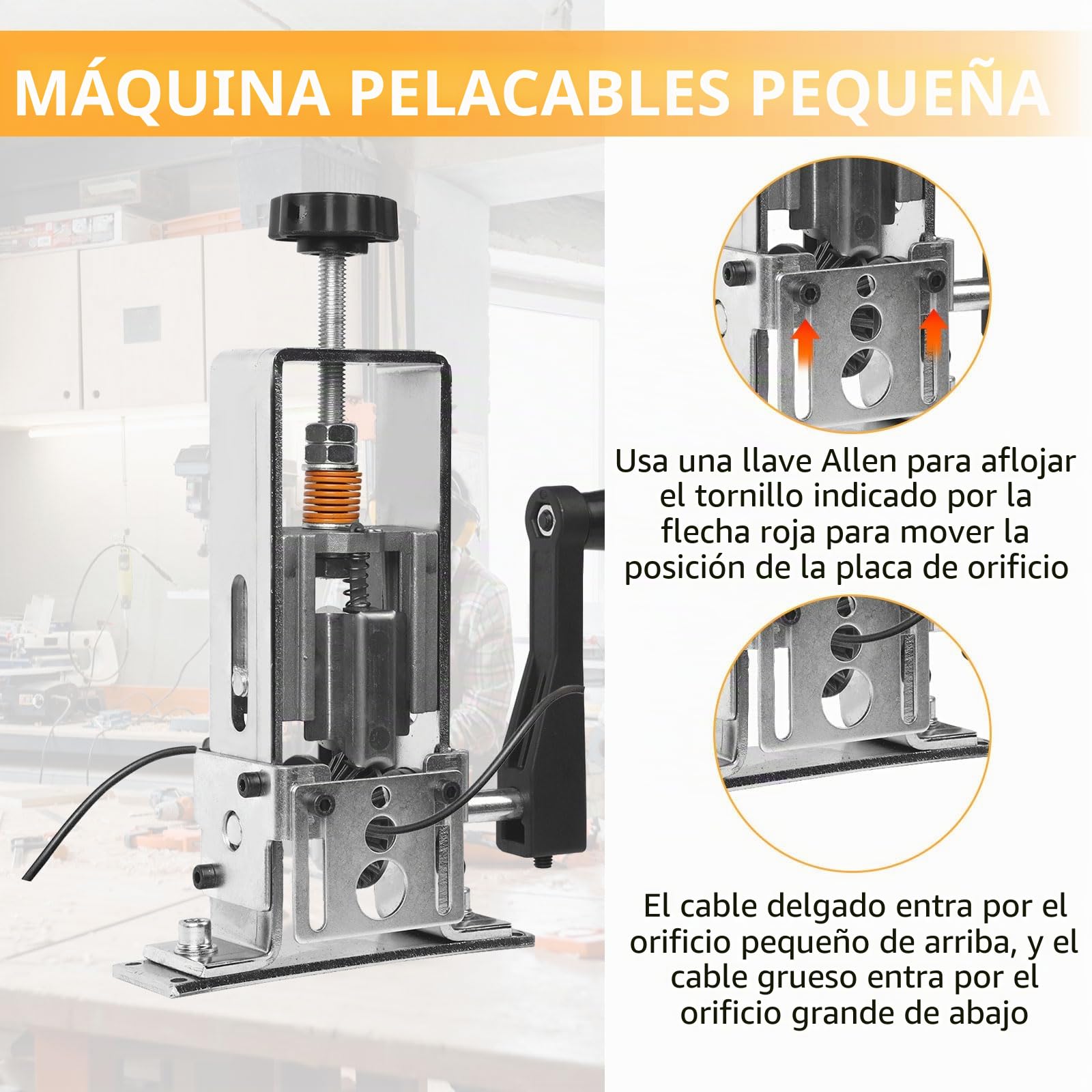 Maquina Pelacables Cobre Automático Manual, 1-25 mm Pela Cables de Electricidad, Pelacables Electricista Automático para Cables, Maquina Pelacables Eléctrica Cobre para Reciclaje de Residuos de Cobre