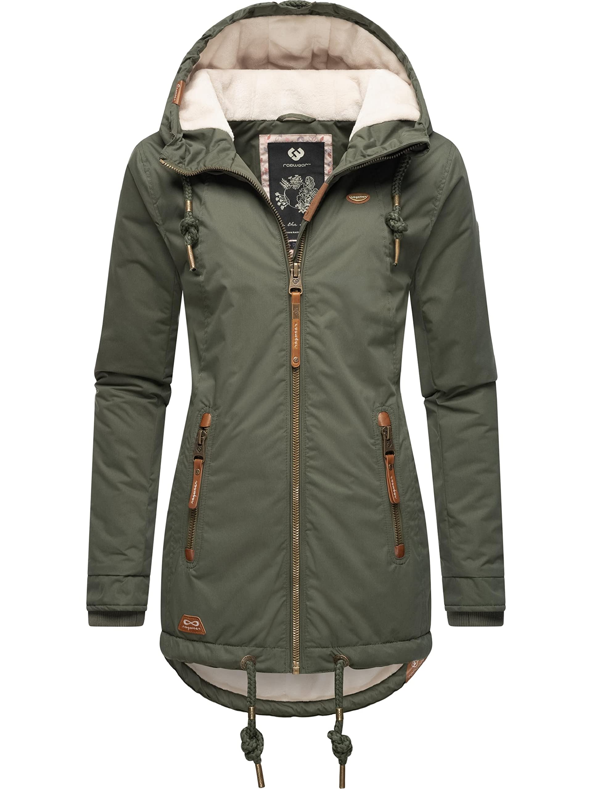 Ragwear Zuzka Winter Damen Winterjacke – Paket 44 (XXL) in Flaschengrün