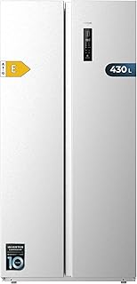 Cecotec Réfrigérateur Américain CoolMarket SBS 430 Inox E. 2 Portes, Side by Side 430 L, Hauteur 176 cm et Largeur 84 cm, Multi Air Flow System, Total No Frost, Motor Inverter Plus