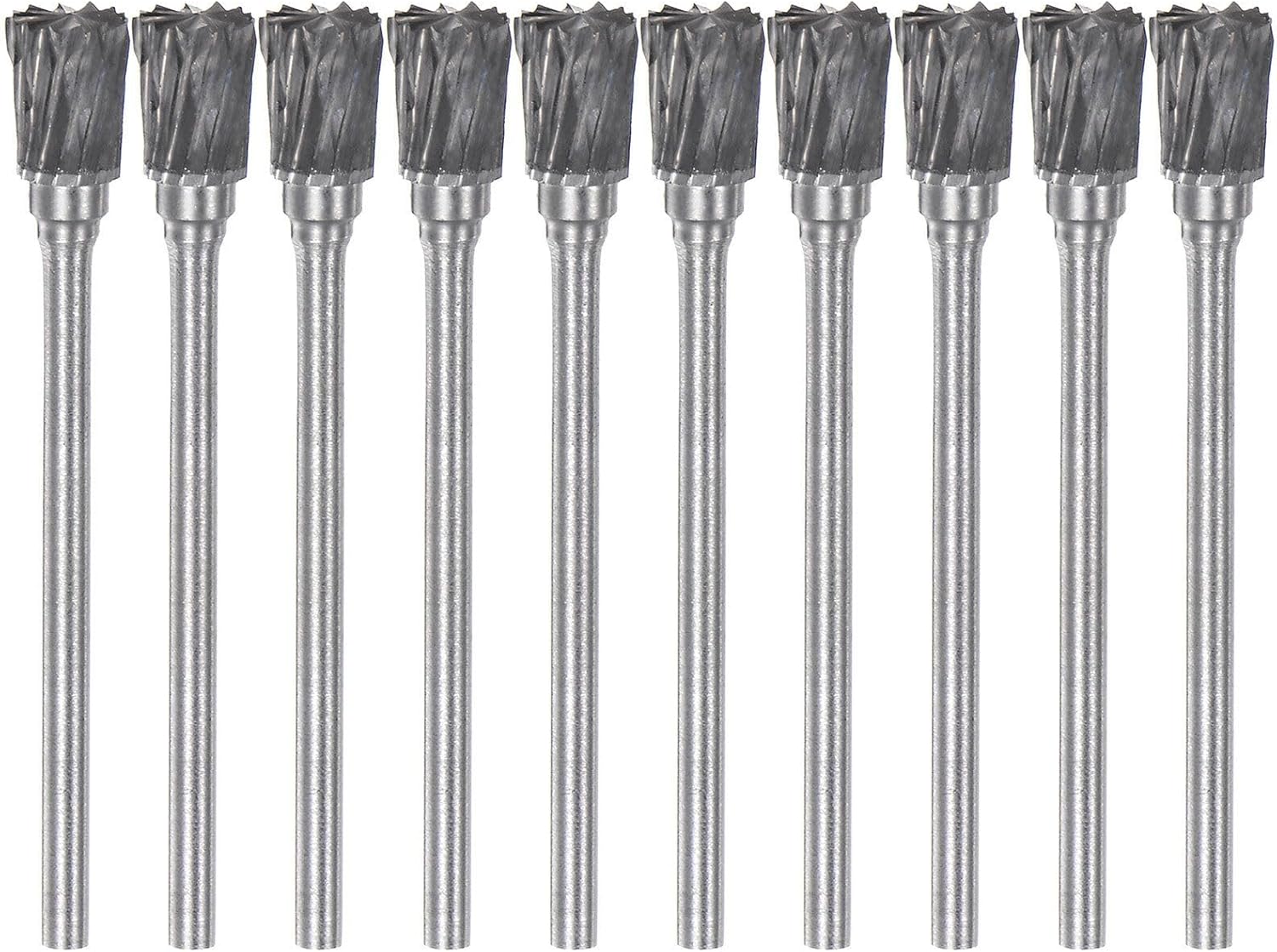Toolparts And Accessories 10pcs 1/4" Head 3/32" (2.35mm) Shank N-Shape Double Cut Carbide Rotary Burrs (#CN#130824-03311)