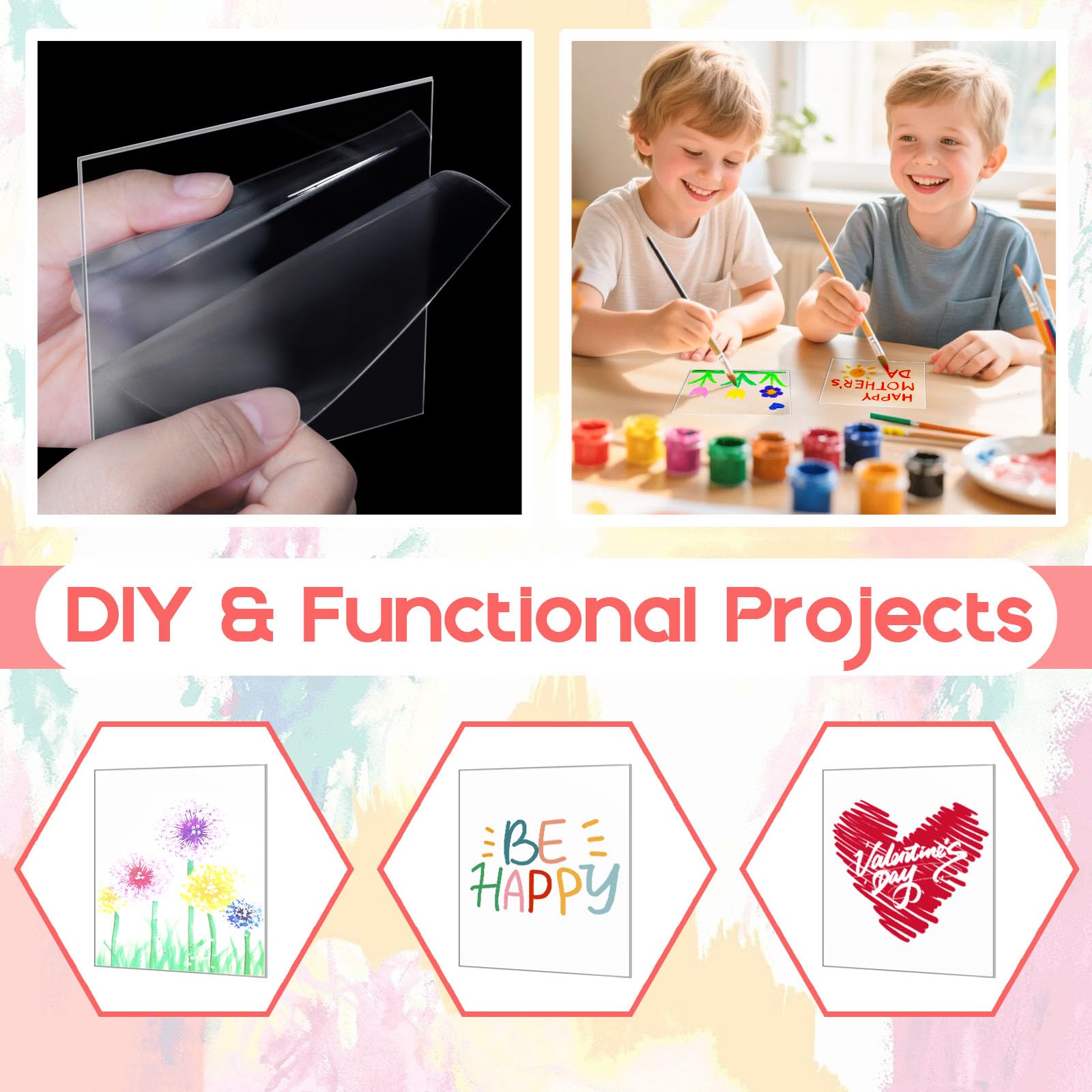 Clear Acrylic Sheets - 12 Pack for DIY Projects -7