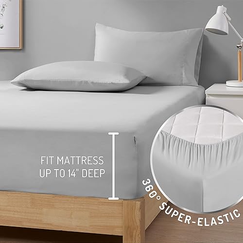 Miniatura 5 de Degrees of Comfort Coolmax - Juego de sábanas refrescantes para cama de tamaño individual, absorben la humedad para sudores nocturnos, la mejor