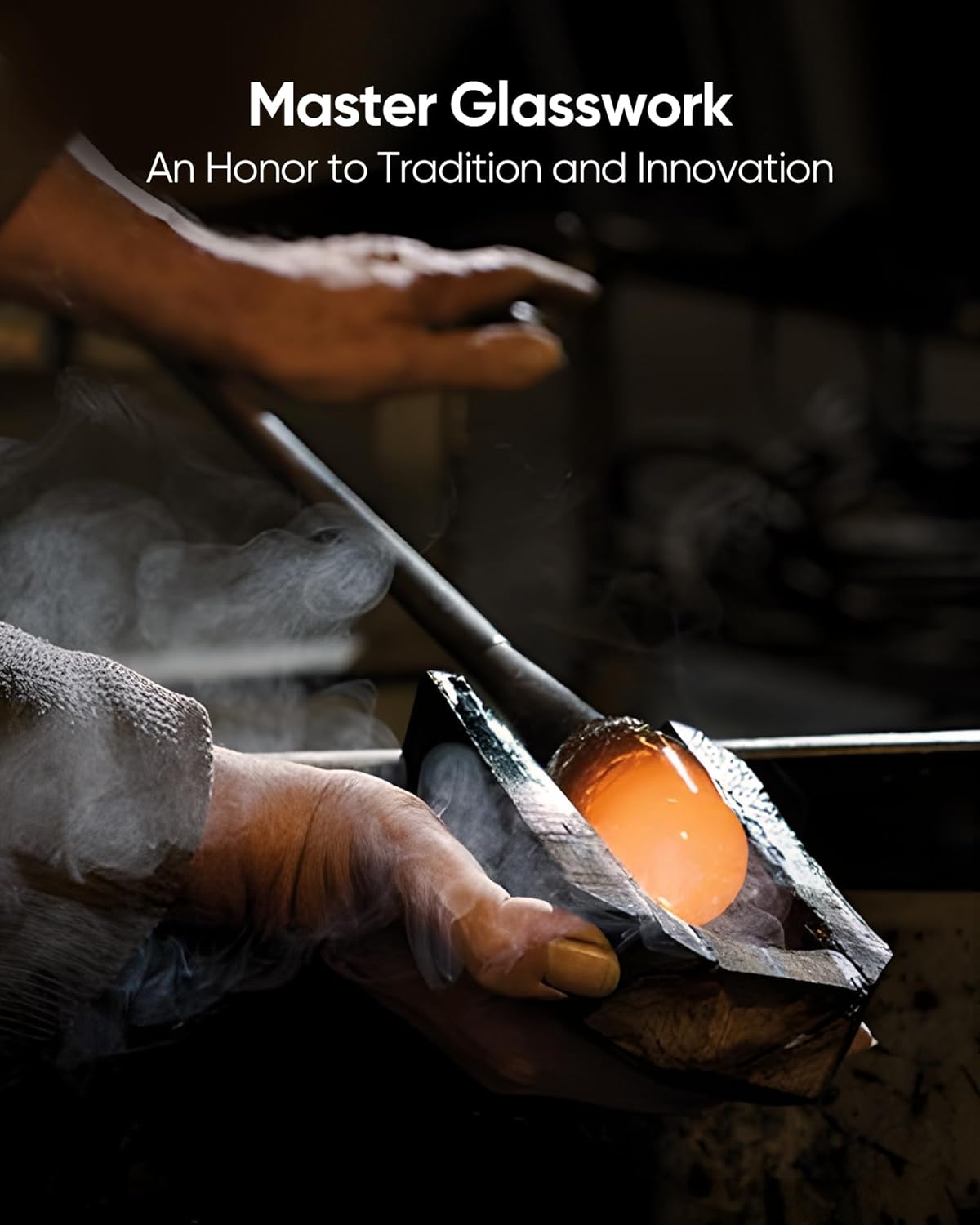 JACKYLED Bathroom Light Fixture, Modern 4-Light Vanity Lights with Art Glass Shades, 3 Color Temperatures LED Bathroom Lighting Fixture Over Mirror, 20W 1200 Lumen 30° Adjustable, Ash Gray Glass