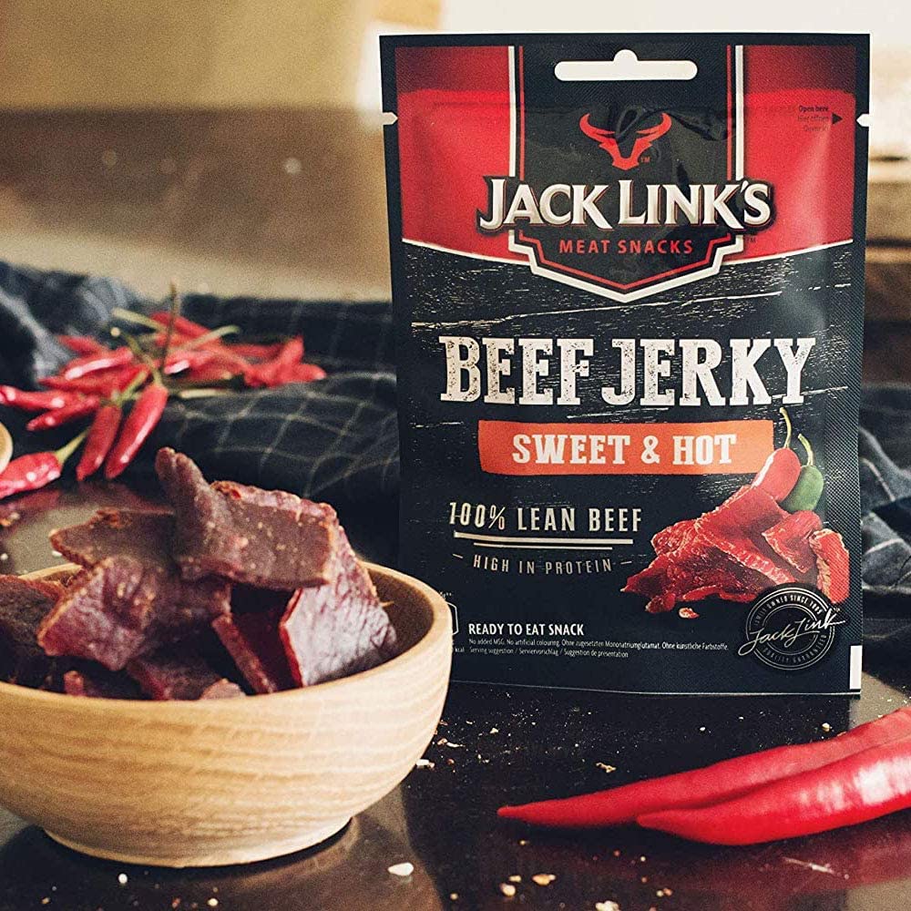 3X Jack Link's - Beef Jerky SWEET & HOT Flavour [3x Confezione 25 g] - Gustose Fettine di Carne di Manzo Essiccate