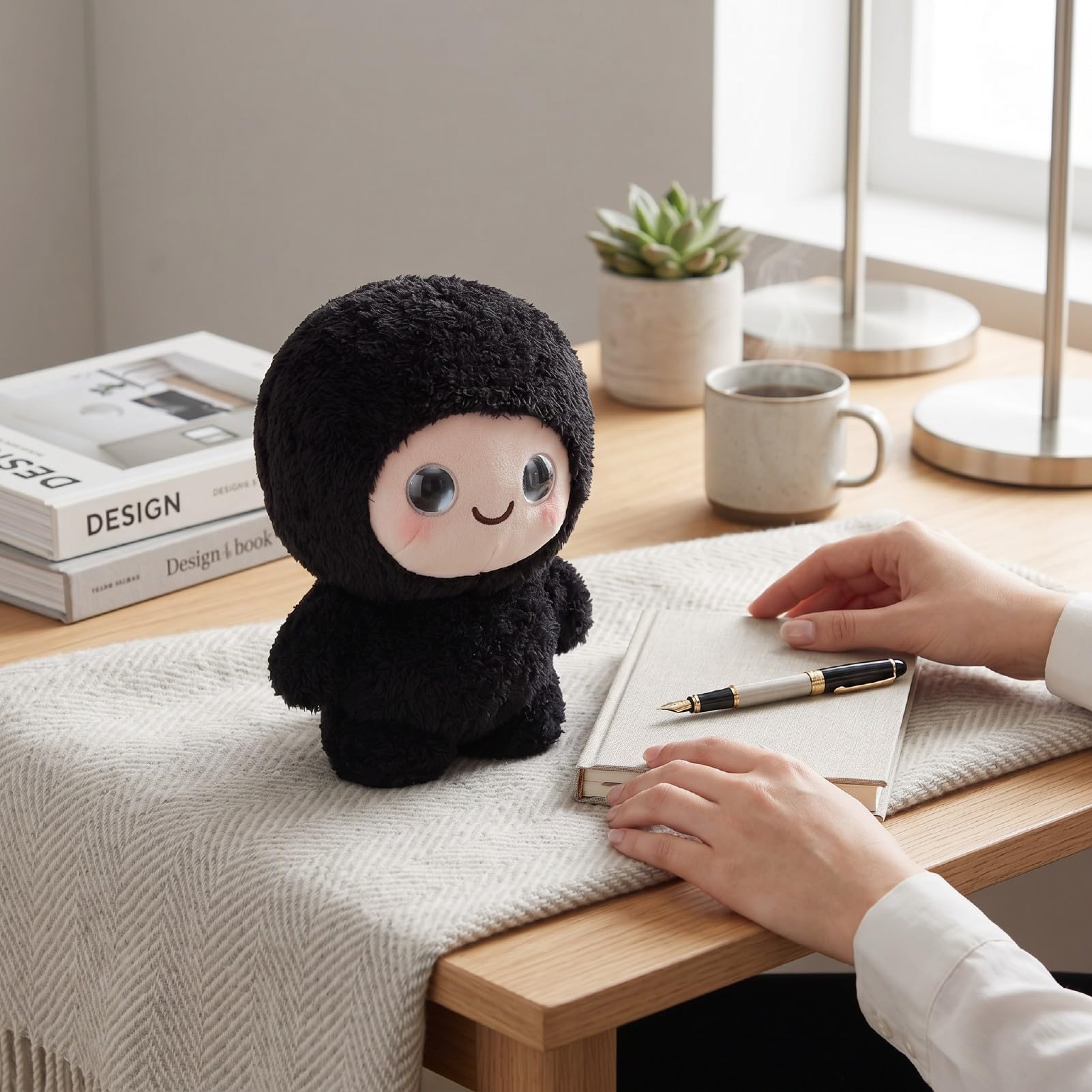 Naroote Juguete de Peluche Inteligente Que Habla AI, Juguete de Peluche Interactivo de Tela de Felpa con Chat de Voz de 66 Idiomas, Respuesta Táctil de Tutoría de Narración de Cuentos (Black)
