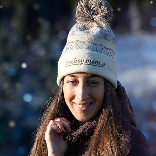 Miniatura 4 de ChalkTalkSPORTS Hockey Mom Knitted Beanie Hat Hockey Mom Pom Beanies