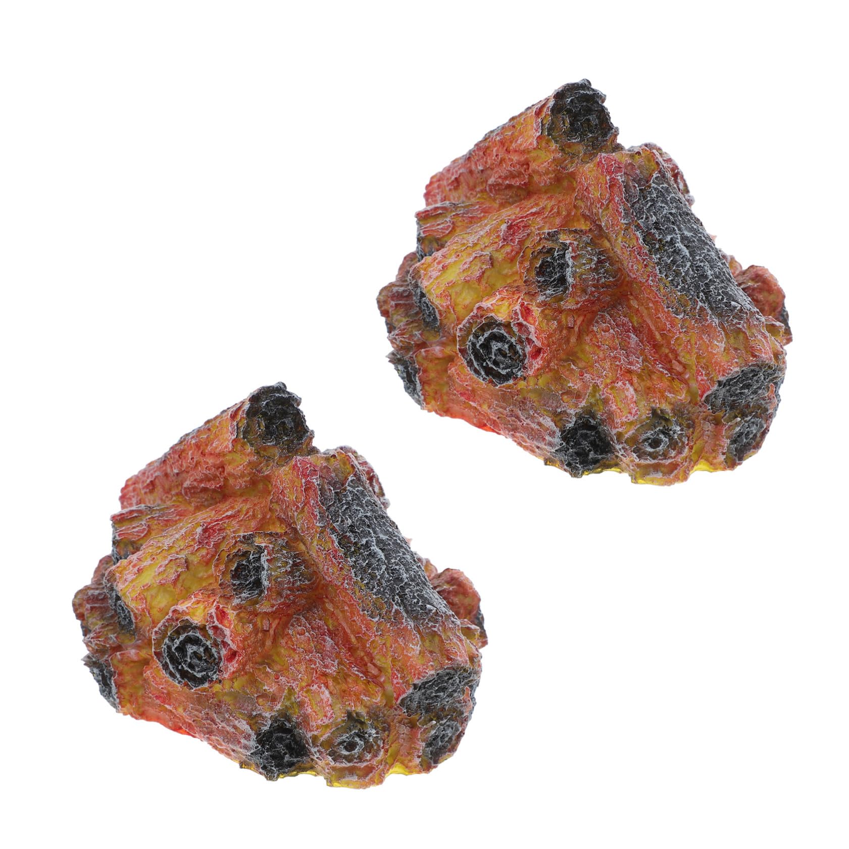 Gatuida 2 Piezas Lámpara de Ambiente Efecto Fuego Falso de Resina y Abs, Luz Nocturna Decorativa Ligera para Decoración Interior en Hoteles y Hogares