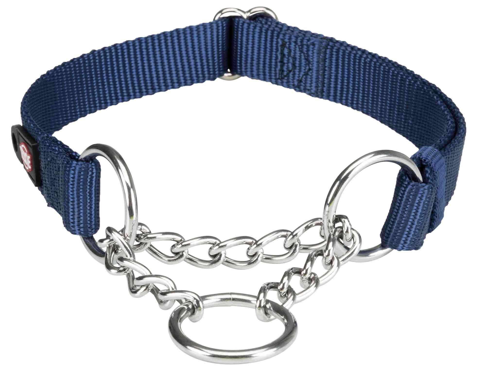 Trixie Premium Stop-The-Pull Collar, Adjustable Nylon Collar for Dogs, Made with Strong Metal Chain to Easily Slip Around Dogs Neck S-M, Indigo (B07KVFQ43L) Amazon Price History, Amazon Price Tracker