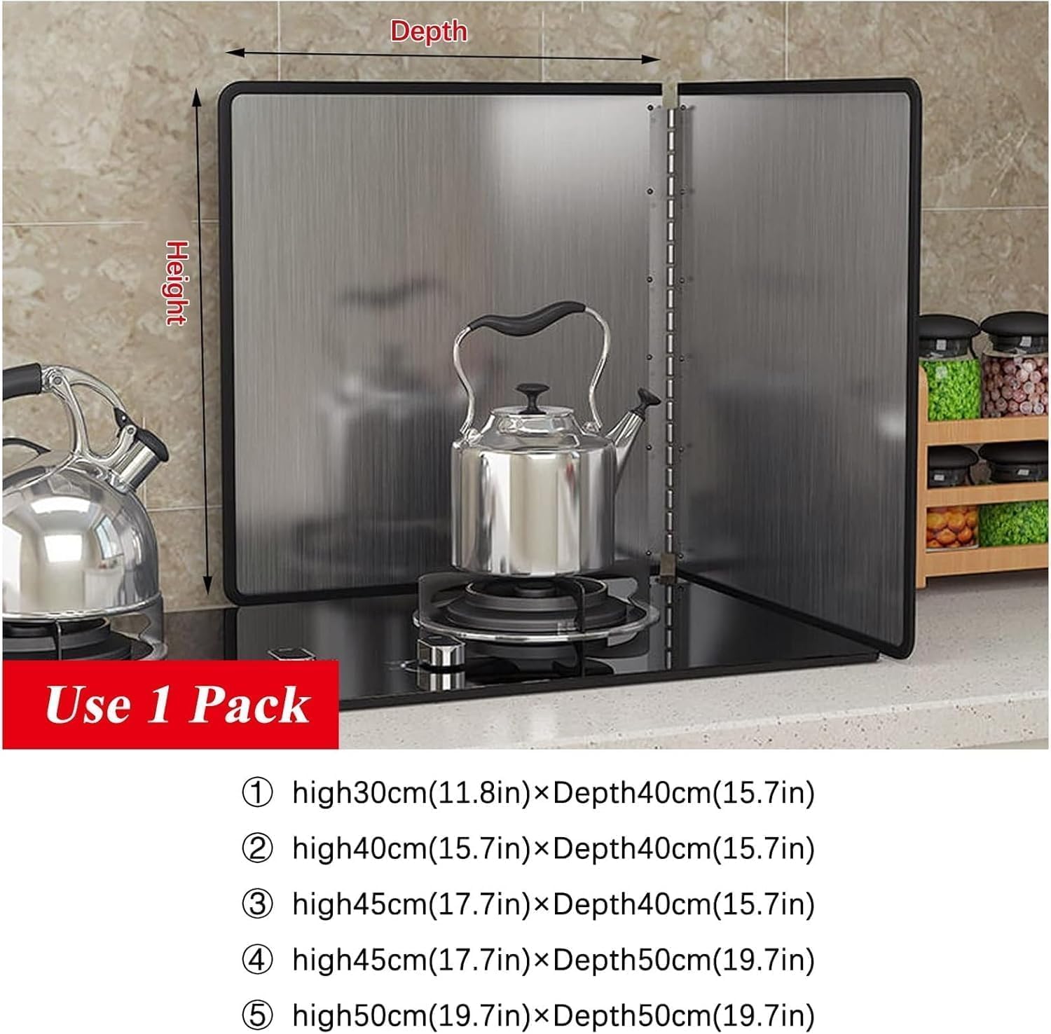 2 Sided Foldable Stainless Steel Splatter Guard, Steel Grease Splatter Guard 2 Pieces, Cooktop Oil Baffle, Oil Splatter Screens for Frying