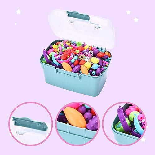 Miniatura 3 de Jewelkeeper Kit de fabricación de pulseras para niñas, artes y manualidades para niños, cuentas de broche, kit de fabricación de joyas, collar de