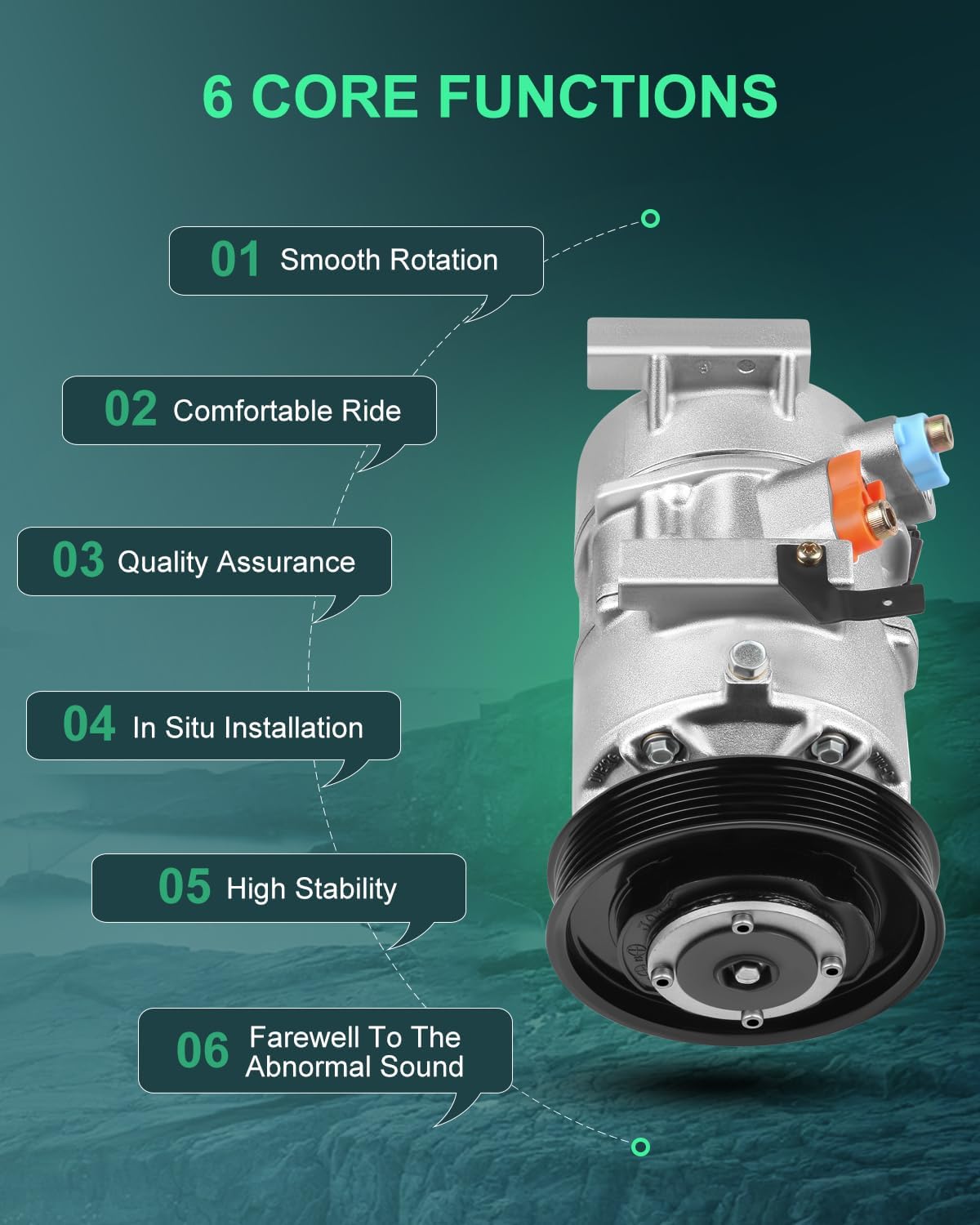 SCITOO AC Compressor for Cars for 2012-2016 Fit for Hyundai Accent 1.6L Air Conditioning Compressor
