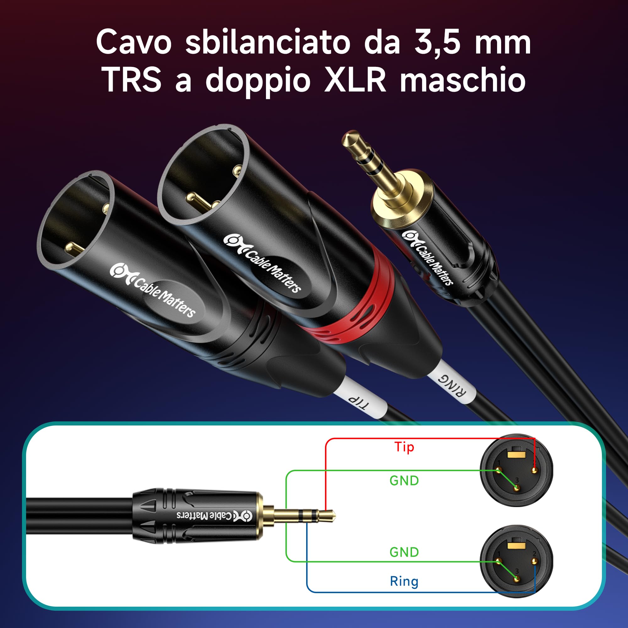 Greluma 2 Pz Adattatore XLR, Accoppiatore Connettore Maschio a Maschio/Femmina a Femmina a 3 Pin per Microfono, Mixer