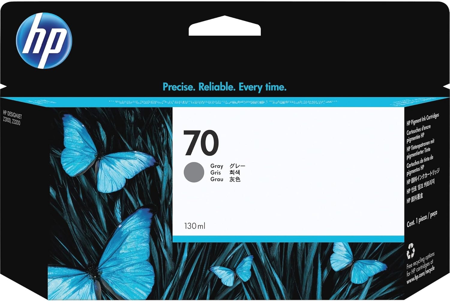 HP 70 Blue 130-ml Genuine Ink Cartridge (C9458A) for DesignJet Z3200 & Z3100 Large Format Printers