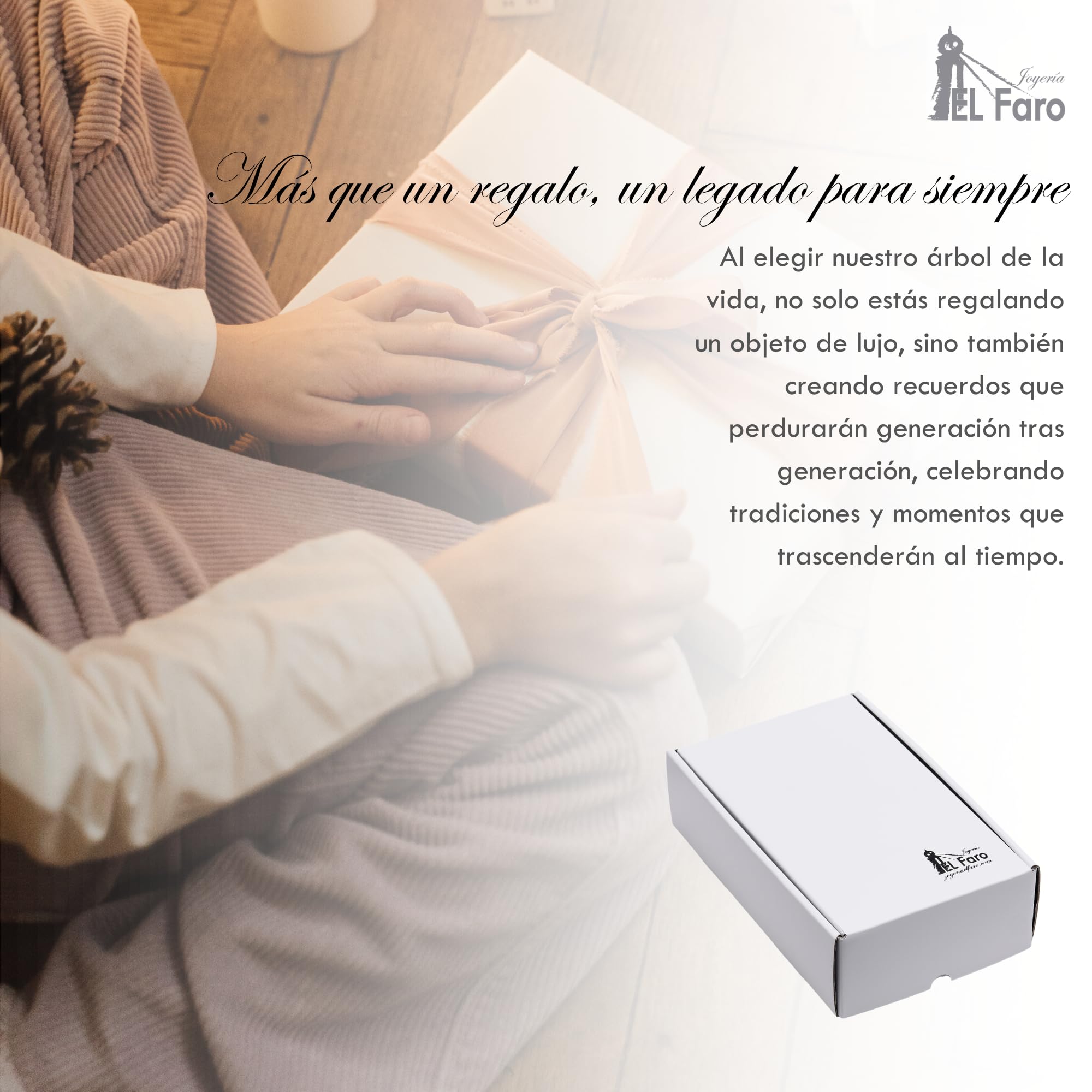 JOYERIA EL FARO | Regalos de boda 50 aniversario | Pack árbol + 8 globos gratis | Grabado personalizado | Presentación en estuche premium | Celebra 50 años de amor juntos