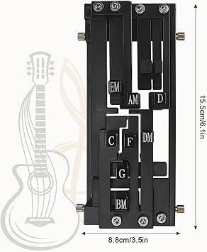 Guitar Chord Presser, Beginner Guitar Learning Tool with 11 Chords, Capo & Picks, Easy-to-Use Chord Helper for Acoustic Guitars (38-41), Gift for Beginners (Black)
