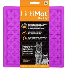 LickiMat Classic Buddy Slow Feeder for Dogs Lick Mat Boredom Anxiety Reducer Perfect for Food Treats Yogurt Liquid Food Peanut Butter Fun Alternative to a Slow Feed Dog Bowl, Purple