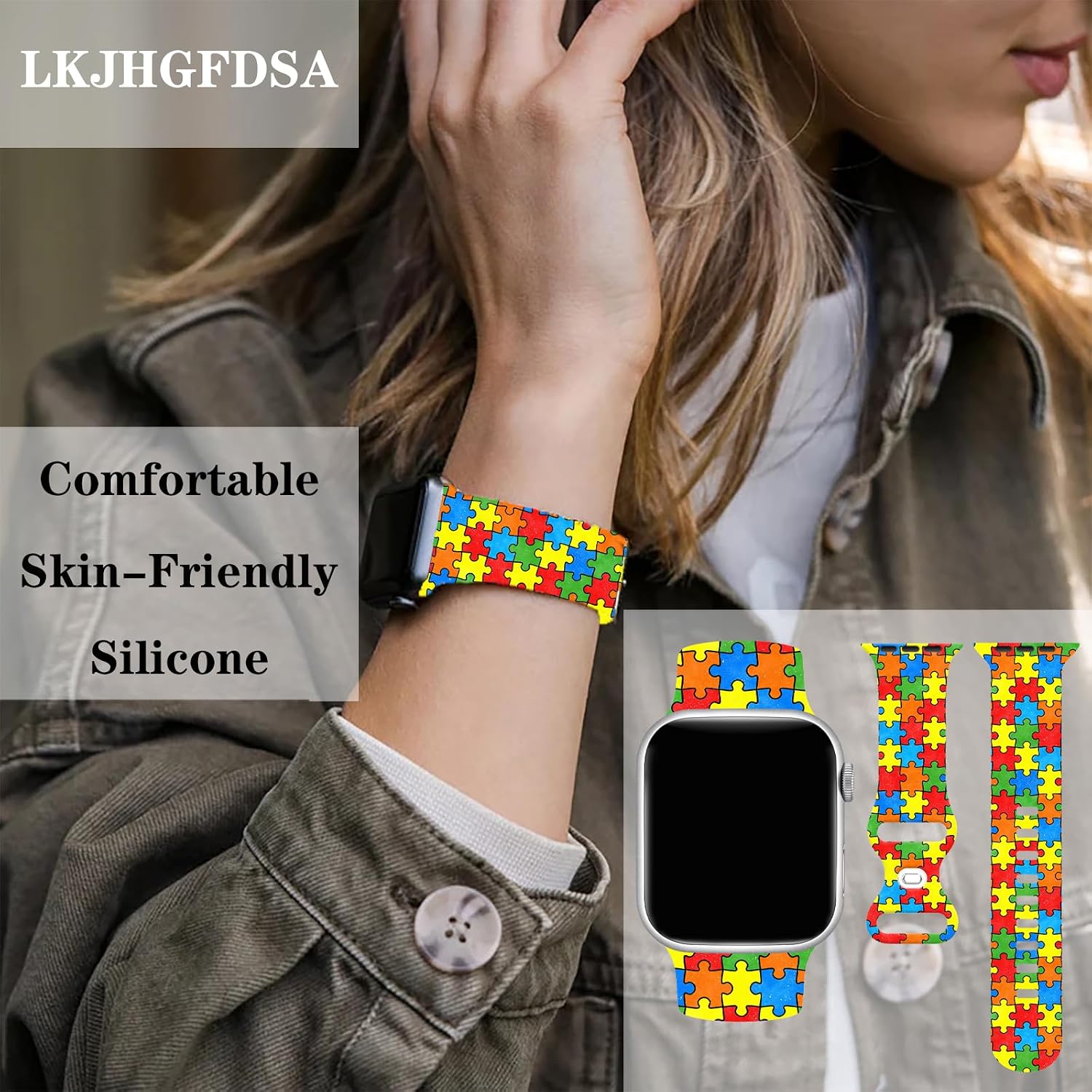 Autism Awareness Iwatch Bands Compatible With Apple Watch Straps Replacement For Smartwatch Bands All Series image 2