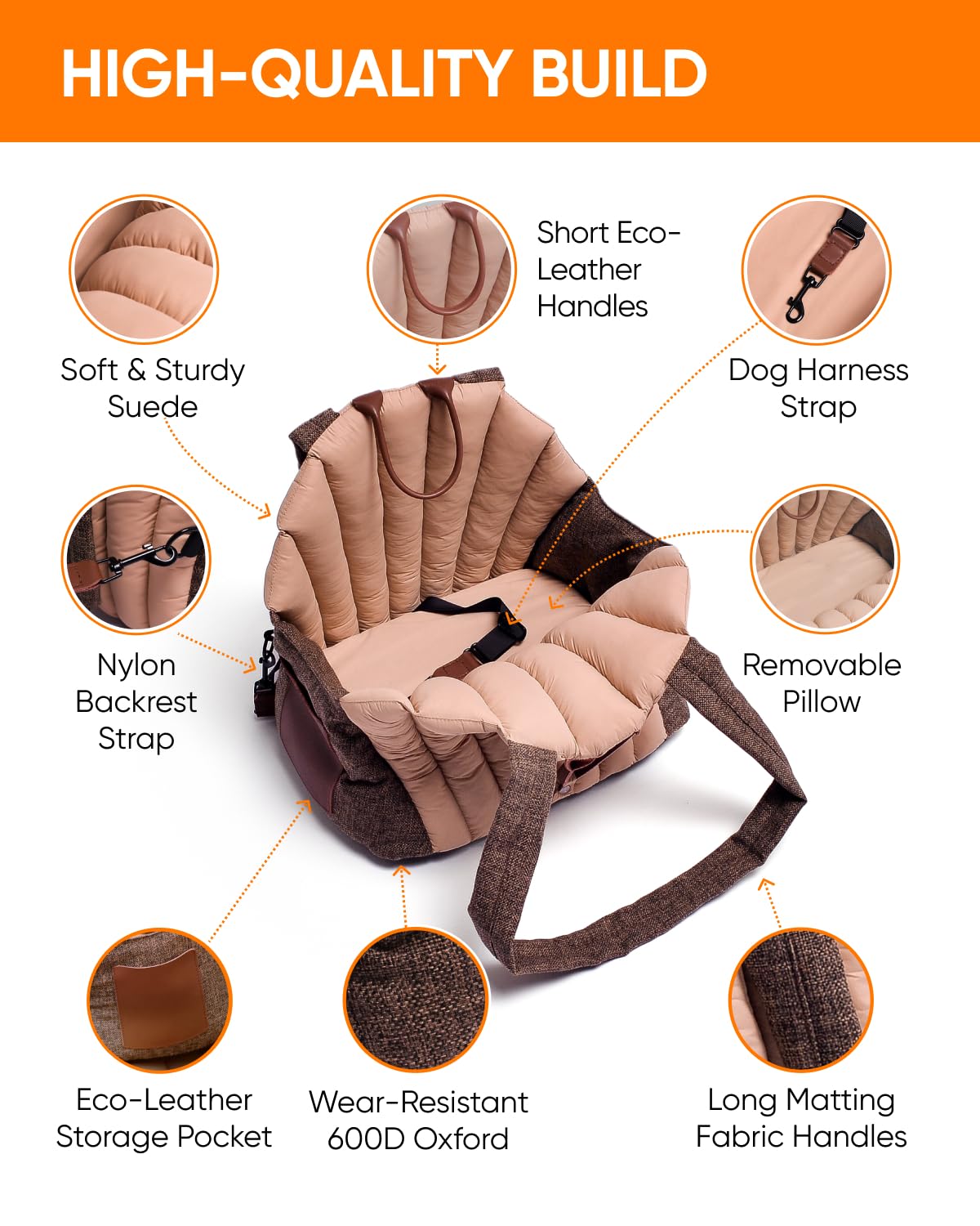 Owleys Dog Carrier Bag for Small Dogs – Cozy, Stylish, Secure Travel Tote for Chihuahuas, Yorkies, and Mini Breeds – Soft Wool Lining, Lightweight Design, Car Seat Compatible – Fits Pets up to 15 lbs