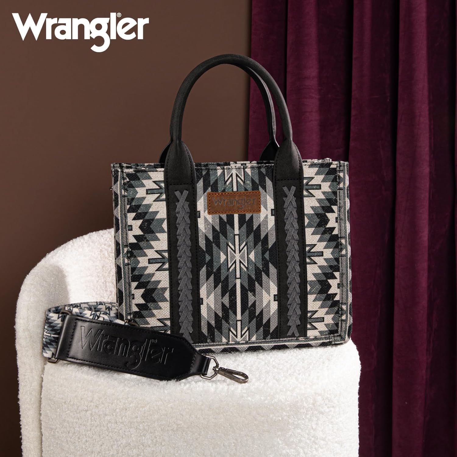 Montana West X Wrangler Tote Bag for Women Boho Aztec Shoulder Purse Top Handle Satchel Handbag - Image 7