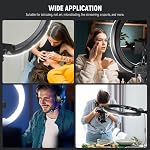 NEEWER RL-18 18 Lumière de l'anneau de pouce avec trépied, LED La lampe de son Selfie avec support de téléphone Compatible avec iPhone pour enregistrement vidéo Makeup Tattoo Lash Barber Studio Photographie Streaming Key Lighting