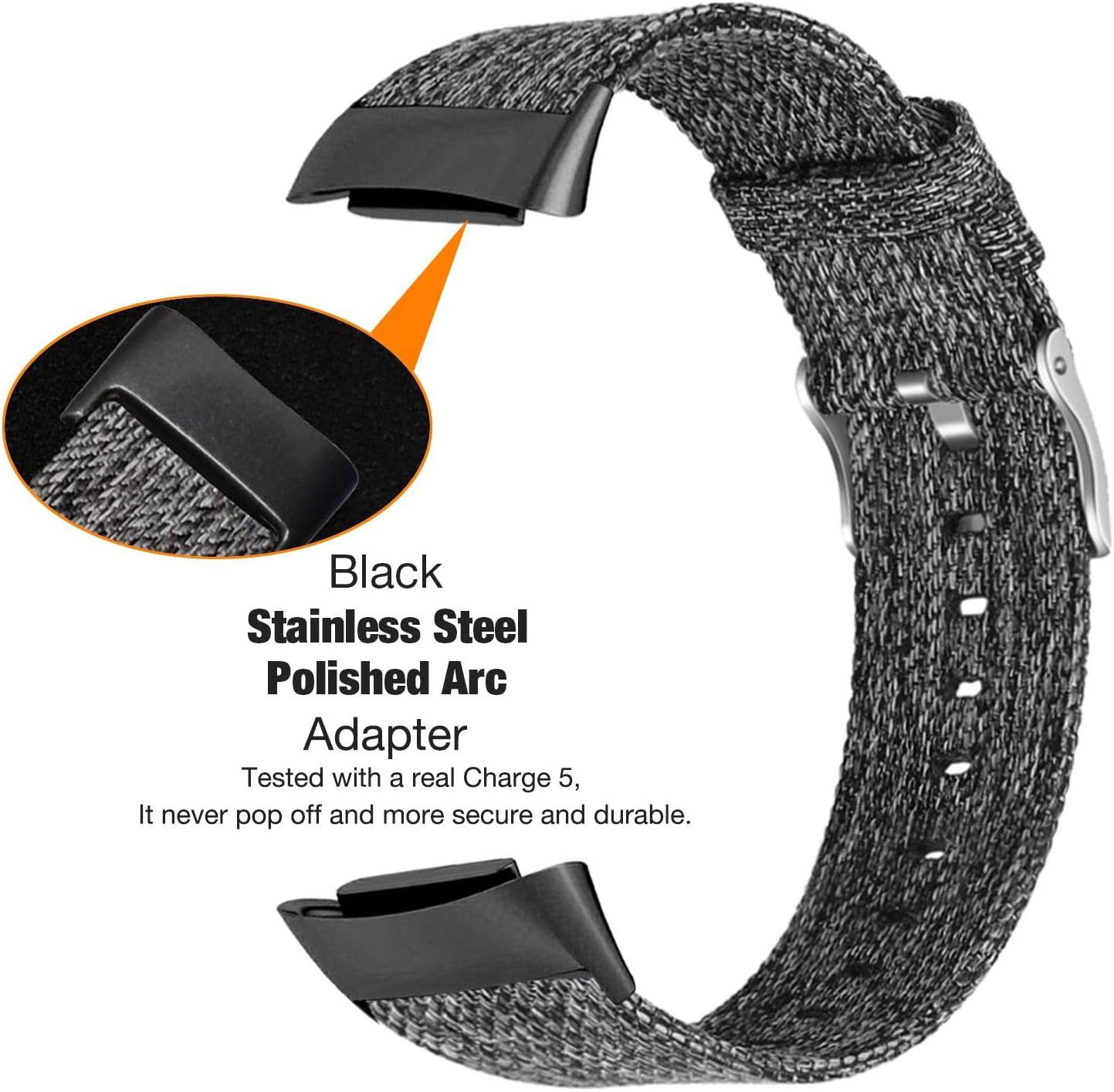 Abanen Women and Men Band for Fitbit Charge 6 / Charge 5, Soft Woven Canvas Nylon Quick Dry Wrist Strap for Fitbit Charge 5