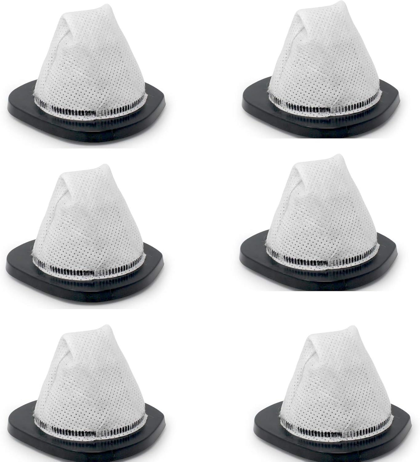 Six Fette Filter vacuum filters arranged in two rows of three on a white background.
