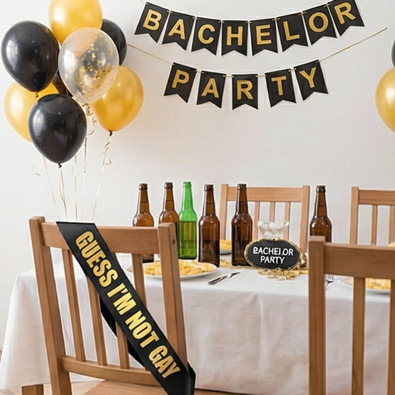 Funny Bachelor Party Groom Sash – Guess I’m Not Gay Sash for Bachelor Party Decorations, Gifts & Favors