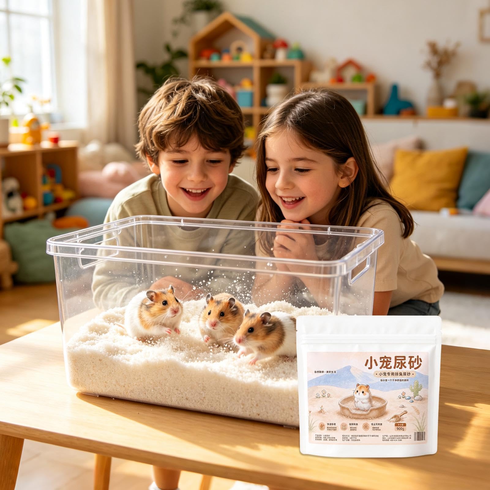 Für Hamster, Käfigzubehör mit Katzentoilette für kleine Haustiere