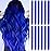12 PCS Blue Hair Extensions Clip in, Colored Party Highlights Extension for Kids Girls Synthetic Hairpiece Straight 22 inch