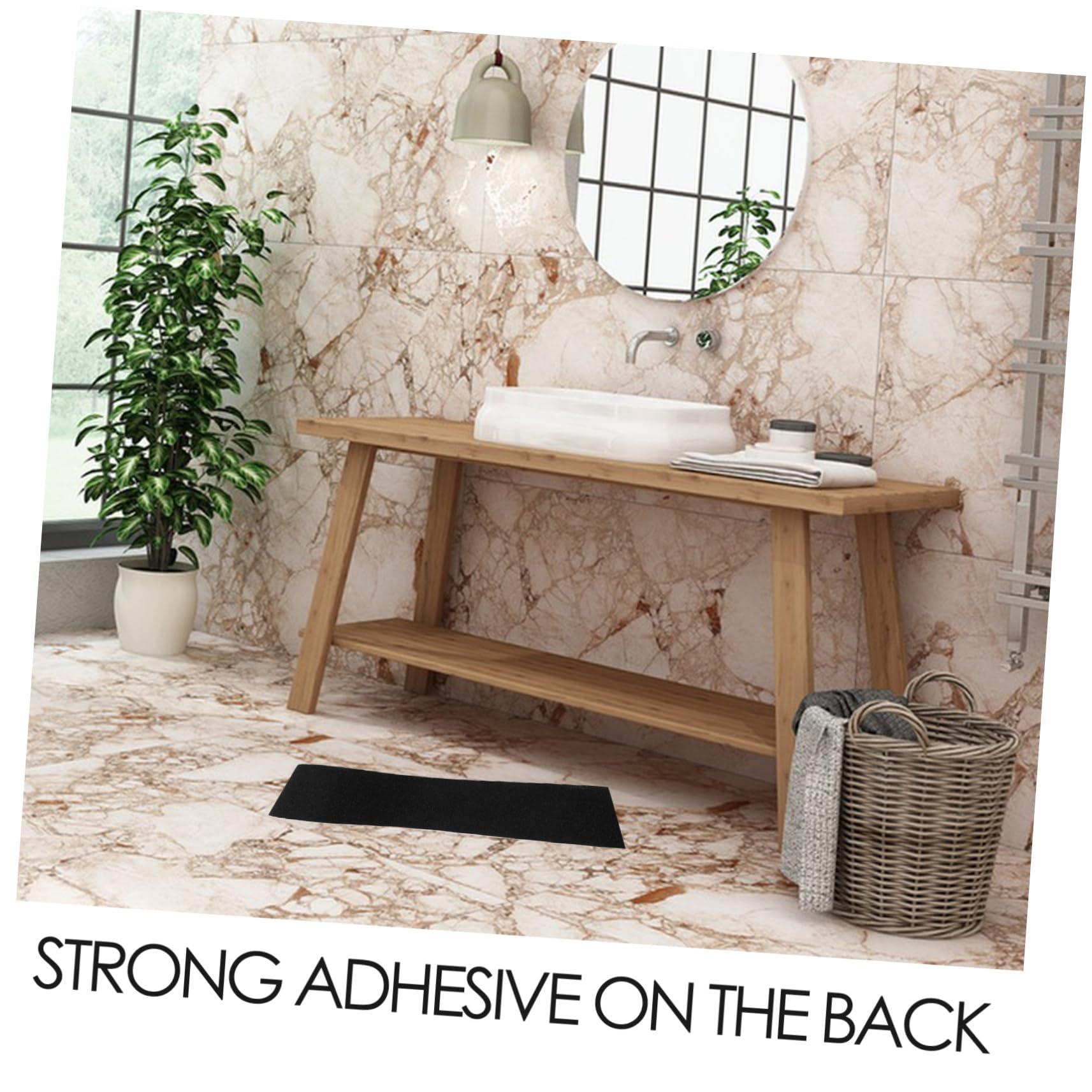 Nastro Antiscivolo Nero 1 Rotolo in Pvc, Striscia Adesiva