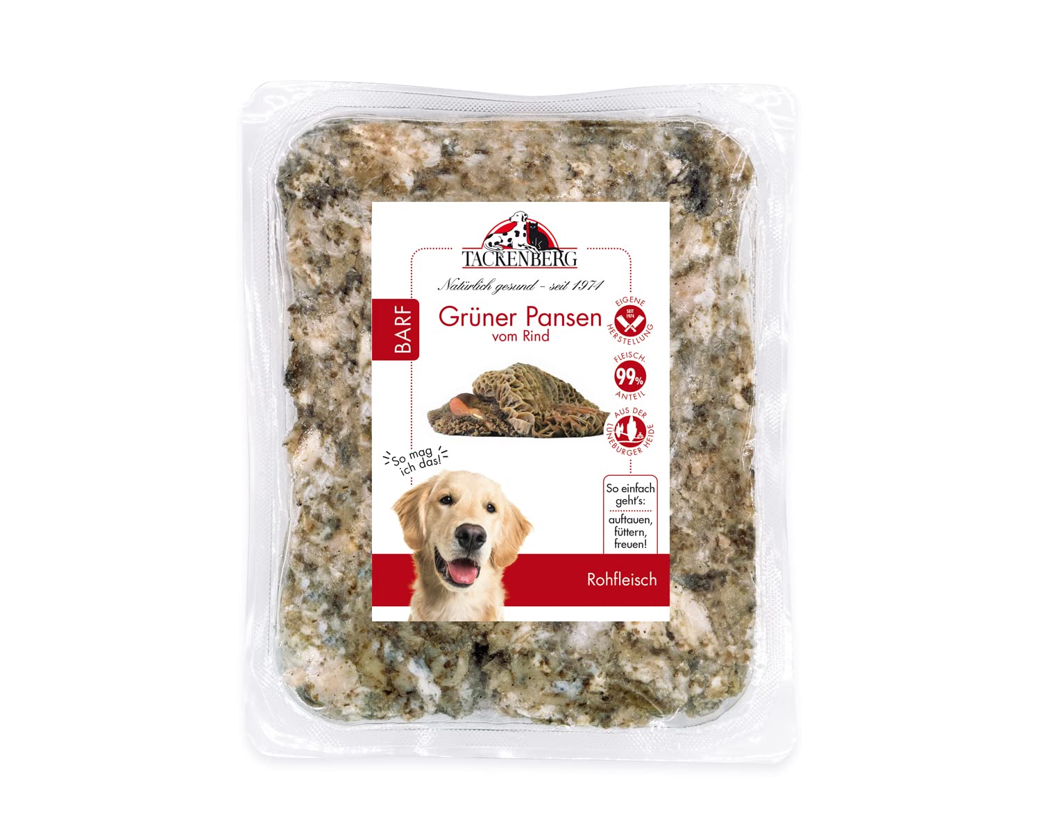 TACKENBERG Barf Rindermix-Paket für Hunde. 20kg Barf Fleisch für Hunde
