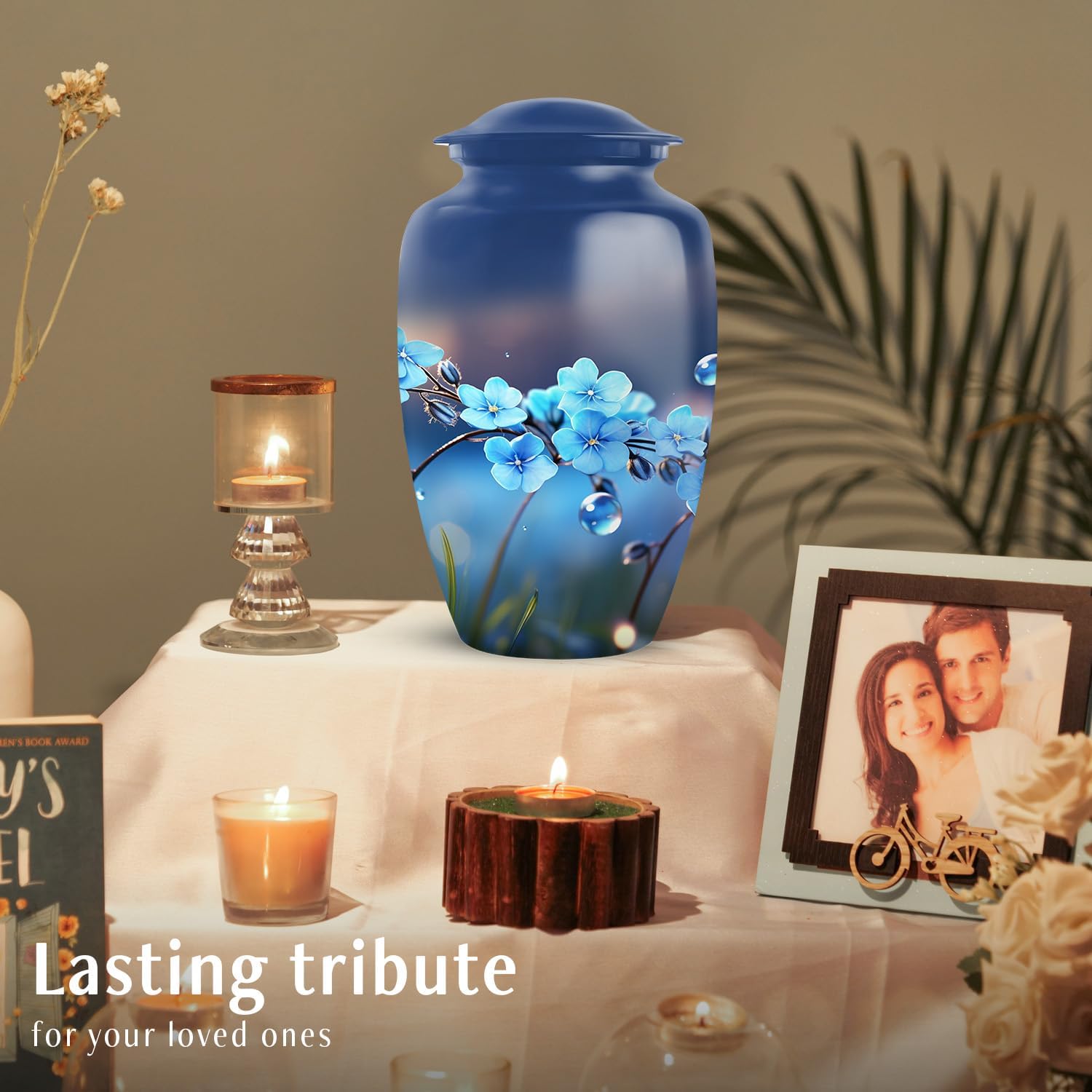 Yatskia Flower Urns for Human Ashes Adult Man, Cremation Burial Urn for Ashes for Women, Funeral Urns for Adult Ash, (Classic Large, 10 Inch)