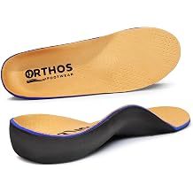 ORTHOS Orthotic Replacement Shoe Insoles - USA Made - Breathable Full Length Feet Insoles with Shock Absorption for Arch Support, Flat Feet, Heel Spurs, Plantar Fasciitis