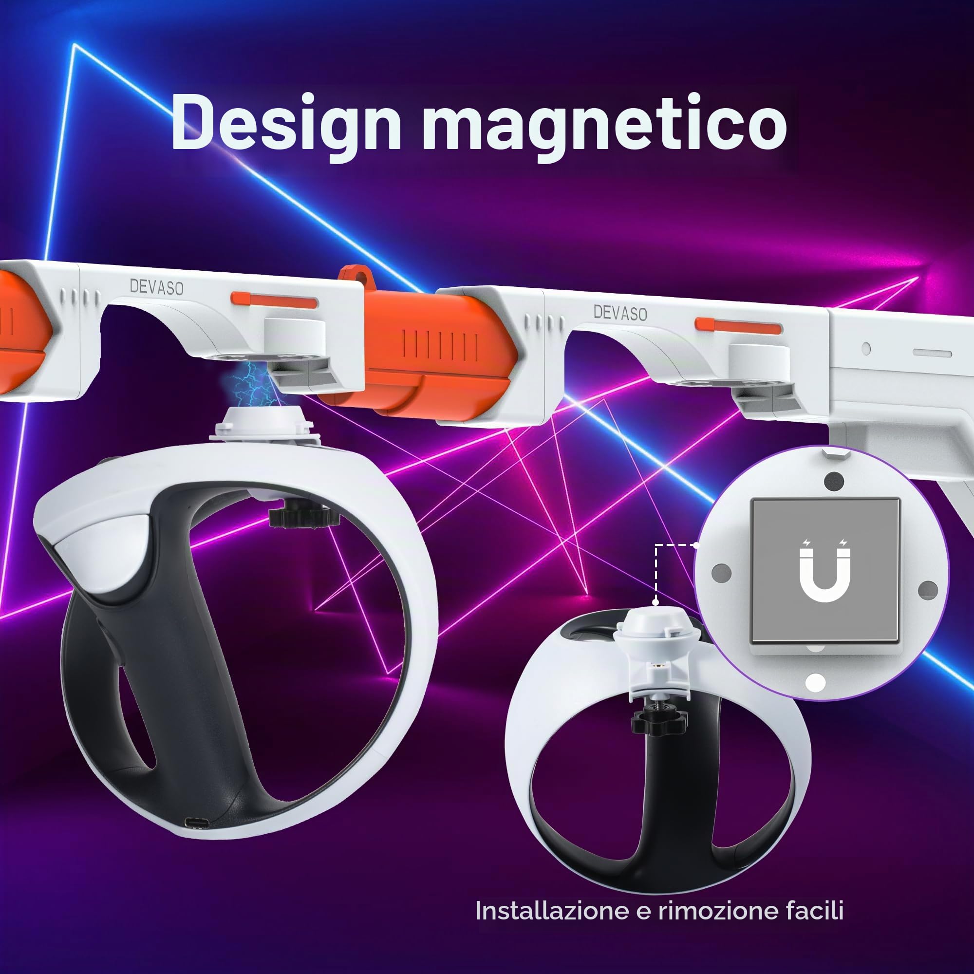 Supporto magnetico per controller modello pistola/mitragliatrice VR per PSVR2, supporto rapido per impugnatura per fucile per gioco di tiro accessori PlayStation VR2