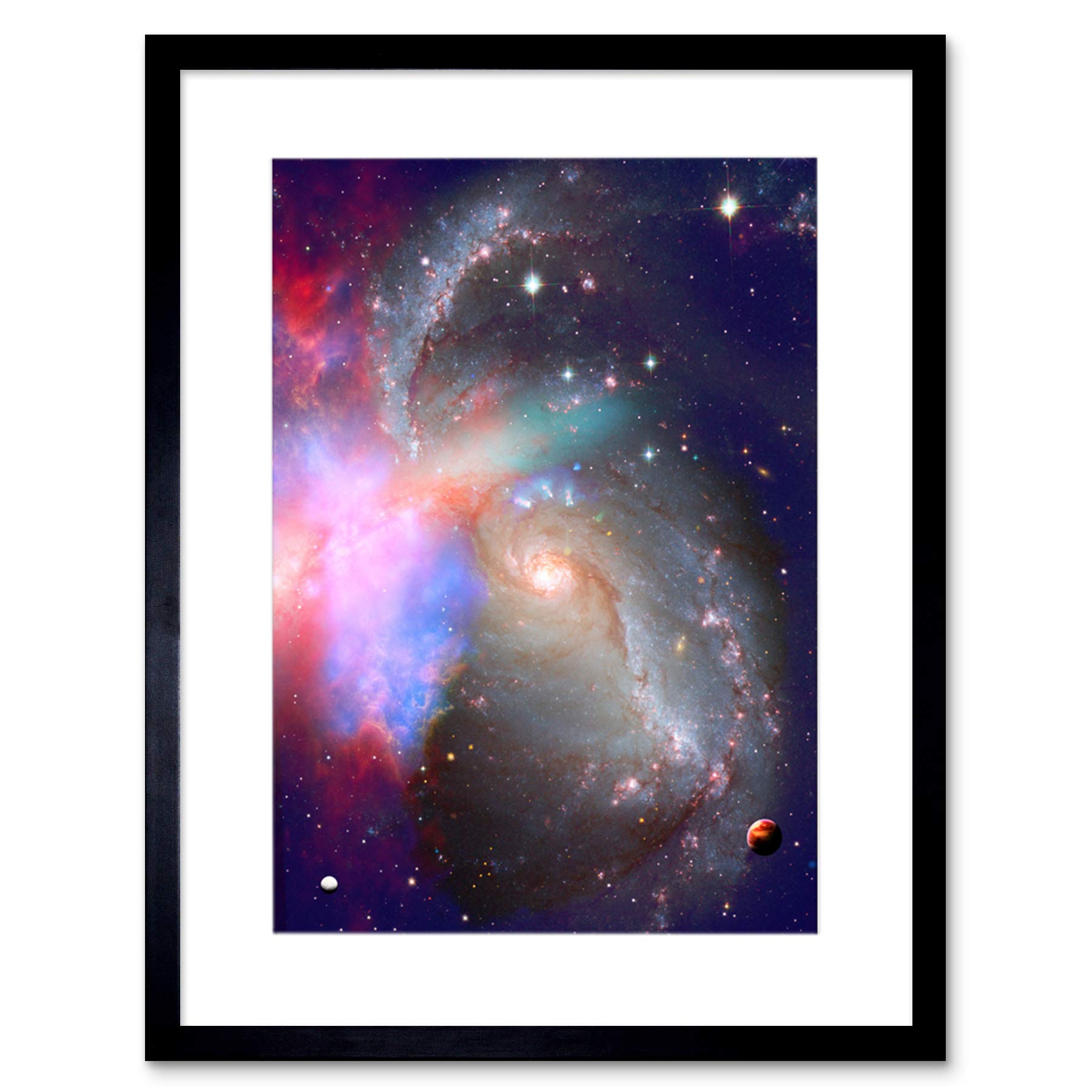 Artery8 Framed Art Print - Spiral Galaxy - 12x16" - Multicolor