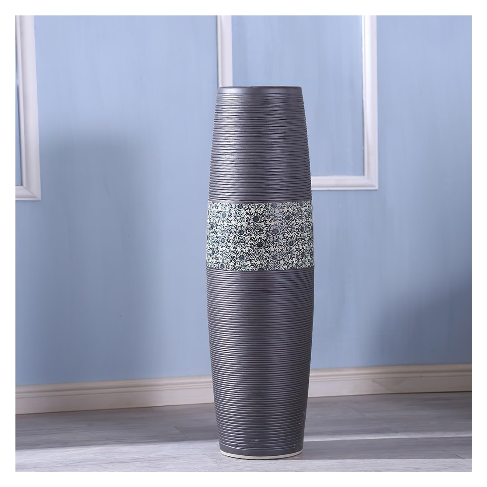 Tall Floor Vase, 70 cm, Large Ceramic Floor Vase, Modern Handmade Vase for Home, Living Room, Office, Kitchen, Entryway, Decorative Branches and Flowers (Size: 80 x 24 x 18 cm) Home & Kitchen