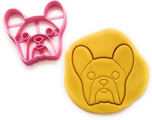 T3D - Cortadores de galletas Bulldog francés, adecuado para pasteles, galletas y fondant, molde de galletas para golosinas caseras, perros, 3.56 x
