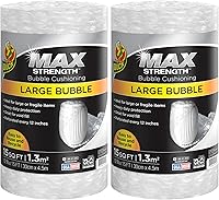 Vista 6 de Plástico de burbujas para empaque de la marca Duck, rollo individual de burbujas grandes, Transparente