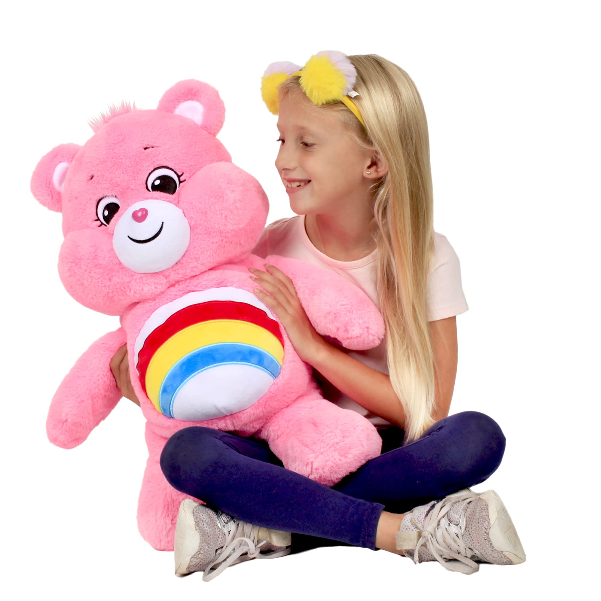 Care Bears 22066 24 Inch Jumbo Plush Cheer Bear, Collectable Cute Plush Toy, Giant Teddy Bear, Cuddly Toys for Children, Soft Toys for Girls and Boys, Big Teddy Suitable for Girls and Boys 4 Years +