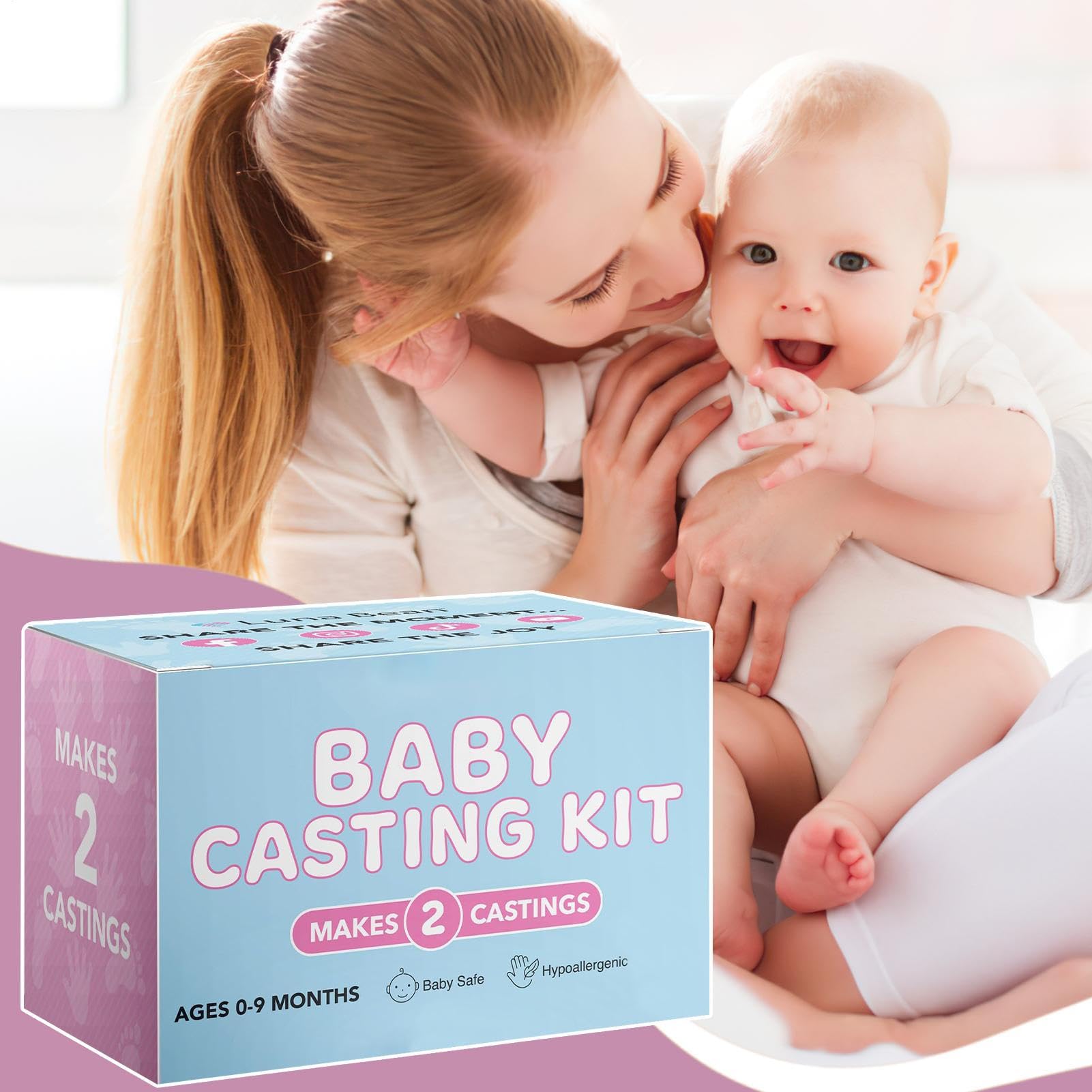 Kit di per mani e piedi del bambino, kit di ornamenti per impronte del bambino, set per commemorazione del primo compleanno di Natale | Footprint Molding Set for Christmas First Birthday Commemoration
