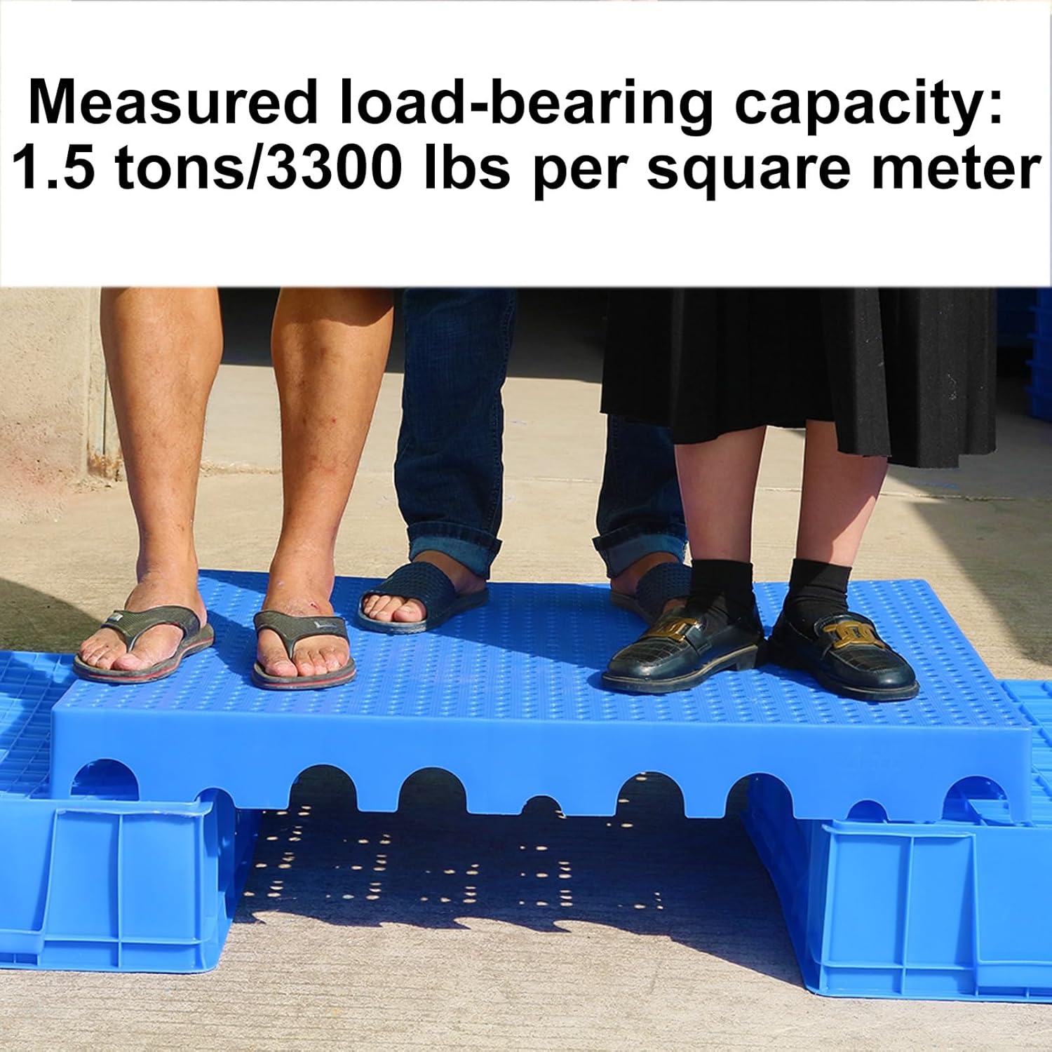 Plastic Pallets Plastic Pallets, Hdpe Waterproof Storage Grid Pad, Plastic Nestable Pallet, Grid Ventilation Pallet, Stackable Modular Platform, Support up to 2000 Lbs, Moisture-Proof(Gray)