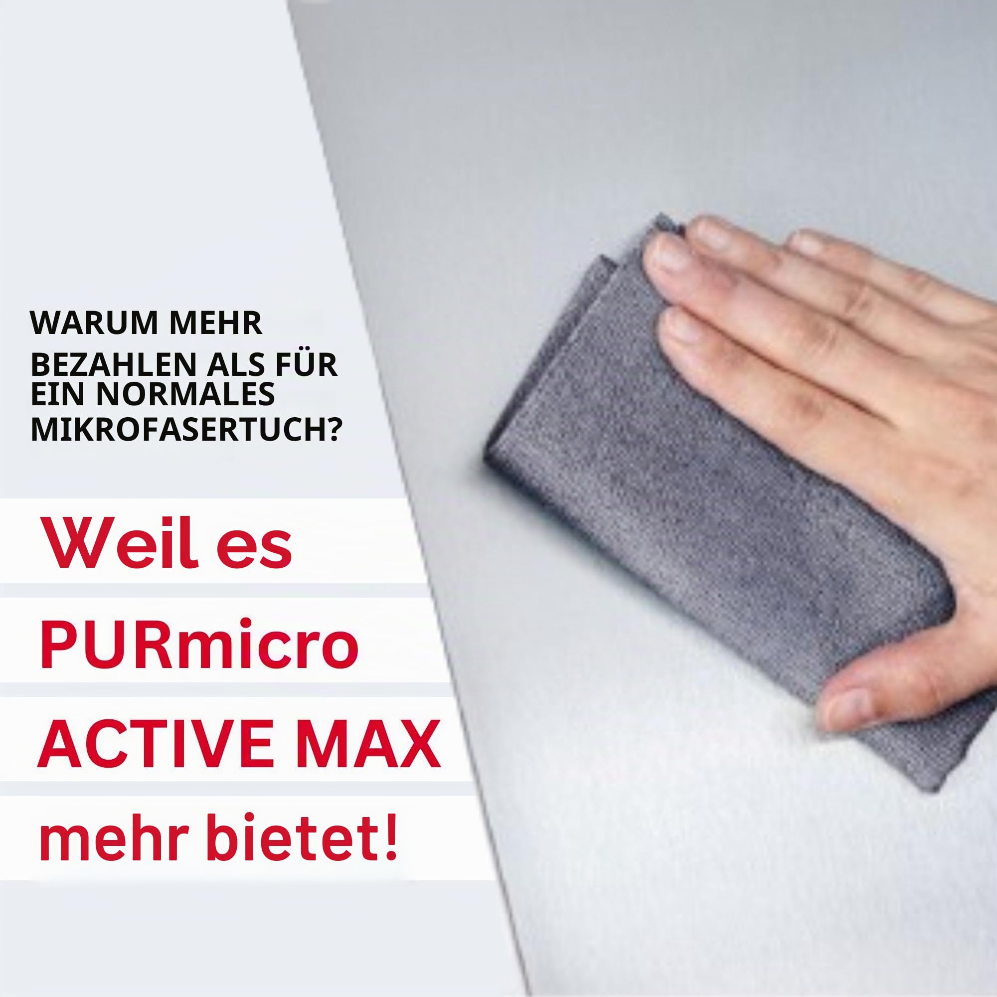 Vileda Professional Purmicro Active Max XL Waschlappen, grau, 5 Stück