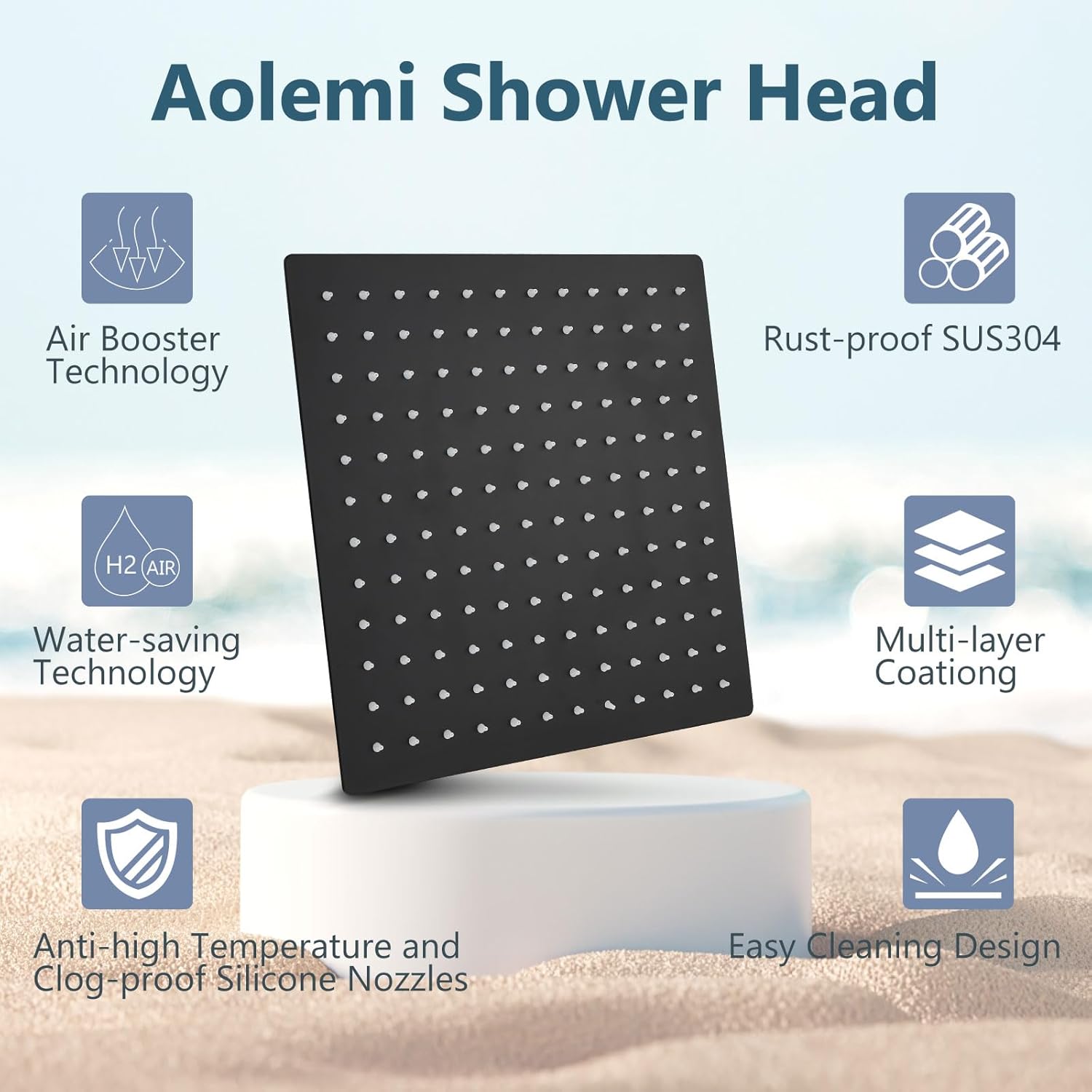 Aolemi Shower Faucet Set, High Pressure Shower System with 2-in-1 Handheld Sprayer, Wall Mount Fixture Combo with Rough-in Valve, 12 Inch Shower Head, Matte Black - Image 5